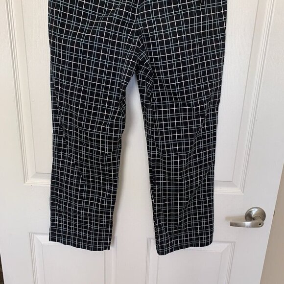 Liz Claiborne Liz Golf Audra Women's Size 8 Pants Black Blue Geometric Check - Picture 9 of 12